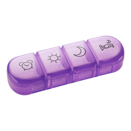 MEDIBLINK Dnevni dozator za tablete Stela mini ljubičasti 4x/dan M030